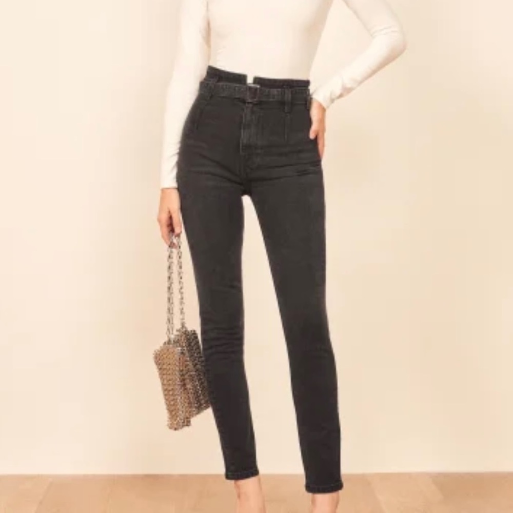 NWT REFORMATION Sz 27 Black High & Skinny Jeans